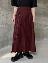 Men's Deconstructed Pleated Wide Leg Genderless Skirt SKUL50029