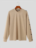 Mens Solid Button Design Knit Pullover Sweater SKUK41134