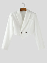 Men's Irregular Cropped Long Sleeve Blazer SKUL25967