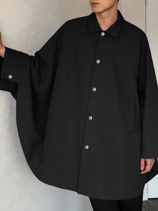 Men's Solid Color Deconstructed Loose Fit Shirt SKUL47668