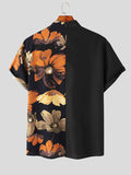 Mens Vintage Floral Print Patchwork Shirt SKUK19320