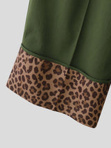 Men's Retro High Street Leopard Turn-Up Cuff Pleated Full Length Wide Leg Pant SKUL79225