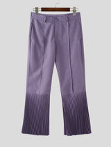Men's Solid Color Pleated Flared Pant SKUL24742