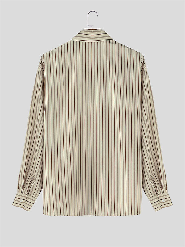 Men's Colorblock Striped Long Sleeve Shirt SKUL27294