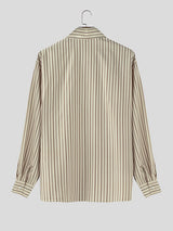 Men's Colorblock Striped Long Sleeve Shirt SKUL27294