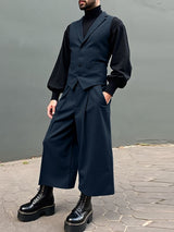 Men's Solid Color Textured Two Pieces Outfit SKUL35110