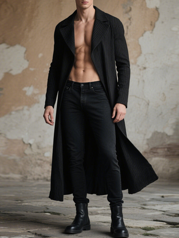 Men's Solid Color Striped Long Sleeve Blazer SKUL28332