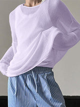 Men's Lazy Style Hollow Knit Long Sleeve T-Shirt SKUL38539