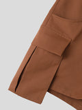Mens Solid Flap Pocket Casual Cargo Shorts SKUK21282