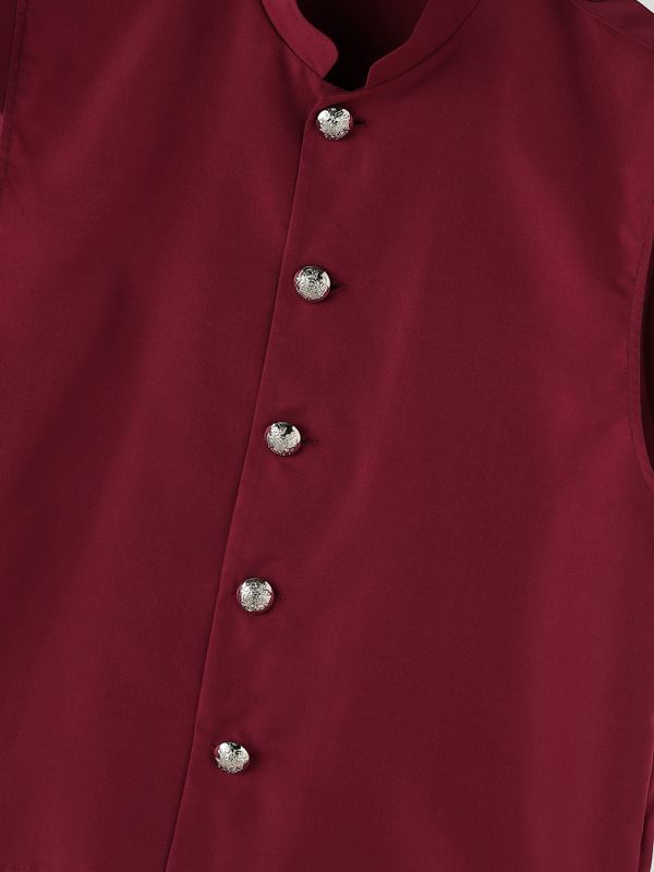 Men's Avant-Garde Ornate Silver Buttons Sleeveless Mandarin Collar Shirt SKUL62076