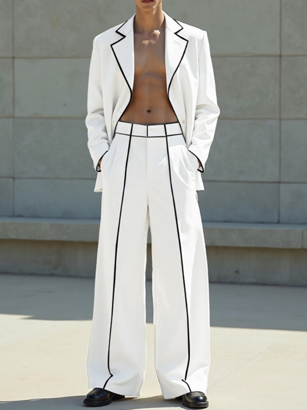 Men's Bold Stripe Colorblock Casual Two Pieces Outfit SKUL24196