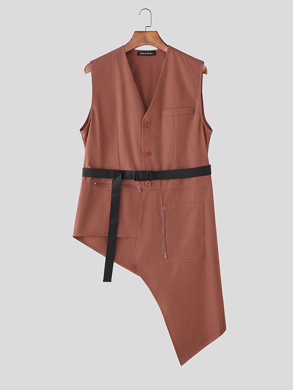 Men's Deconstructed Irregular Hem Two Pieces Outfit SKUL36595