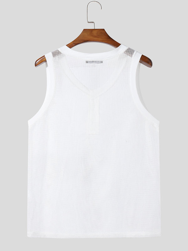 Men's Sheer Mesh Hollow Tank SKUL20941