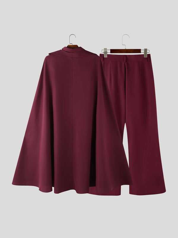 Men's Cape Patchwork Design Two Pieces Outfit SKUL53956