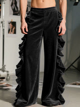 Men's Ruffled Patchwork Casual Pant SKUL29718