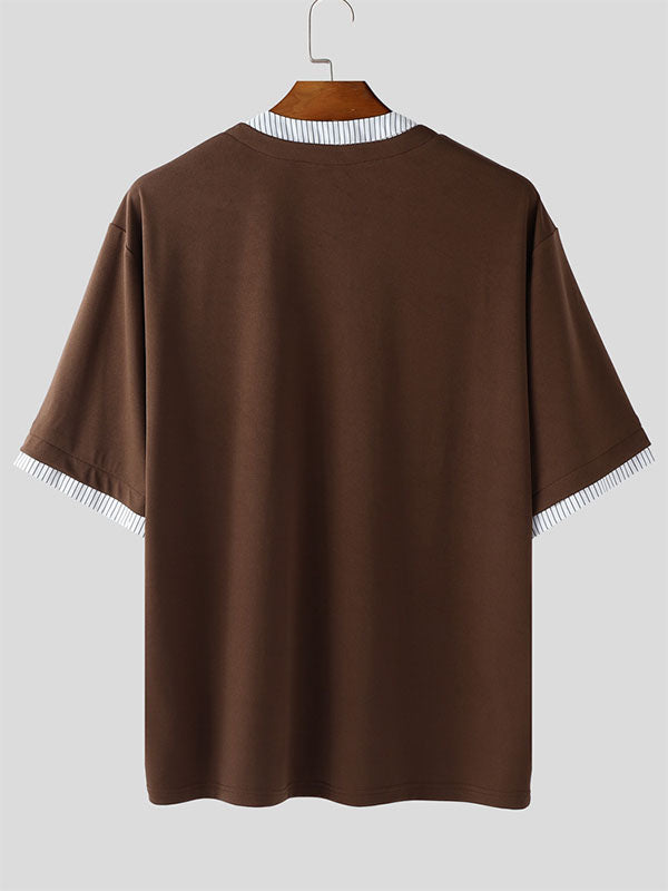 Men's Striped Colorblock Short Sleeve T-Shirt SKUL20901