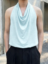 Men's Solid Color Draped Neck Tank SKUL55201