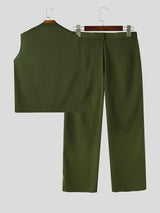 Men's High-Street Vanguard Geometric Line Two Pieces Outfit SKUL79028