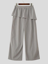 Men's Faux Two Piece Ruched Wide Leg Pant SKUL46111