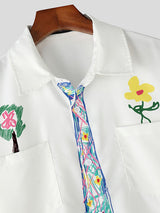 Mens Floral Print Casual Short Sleeve Shirt SKUL08521