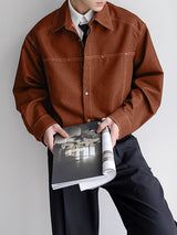 Men's Contrast Stitch Long Sleeve Shirt SKUL32781