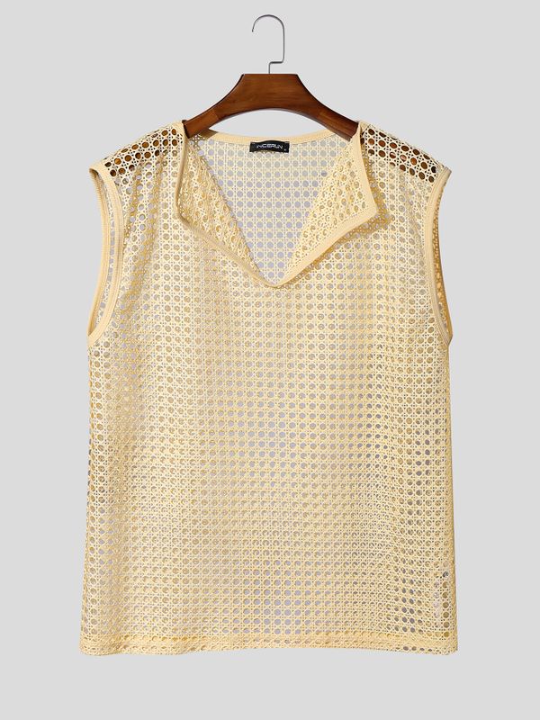 Men's Hollow Out Mesh Design Tank SKUL54406