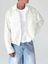 Men's Solid Color Textured Long Sleeve Shirt SKUL31742