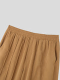 Mens Solid Seam Detail Elastic Waist Pants SKUK22863