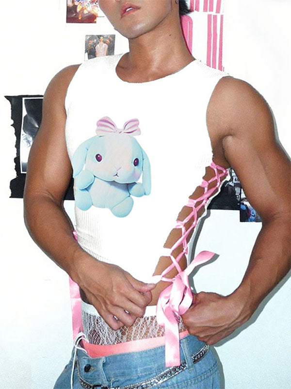 Men's Cartoon Print Cropped Tank SKUL20263