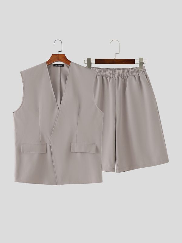 Men's Fashion Simple Casual Two Pieces Outfit SKUL53242