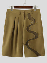 Men's Avant-Garde S-Curve Sheer Mesh Grommet Tailored Short SKUL59859
