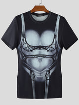 Men's Muscle Print Short Sleeve T-Shirt SKUL19742