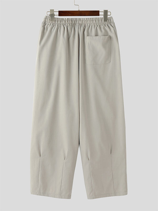 Mens Solid Color Wide-Leg Casual Pant SKUL19100