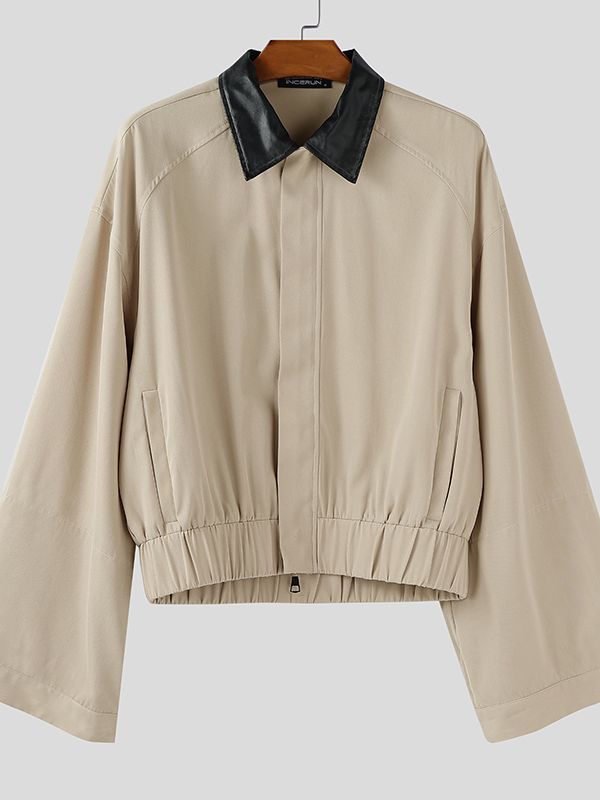 Men's Oversized Cuff Plaid Long Sleeve Jacket SKUL34030