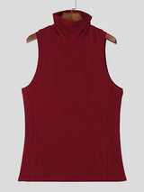 Men's Solid Color Slim Fit Mock Neck Tank SKUL45162