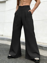 Men's Casual Frog Button High Waist Pant SKUL58742