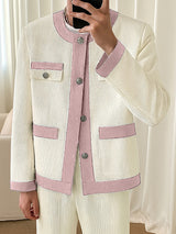 Men's Contrast Edge Casual Long Sleeve Jacket SKUL26067