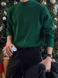 Mens Solid Knit Half-Collar Pullover Sweater SKUK30122
