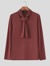 Men's Solid Twist Long Sleeve T-Shirt SKUL31714