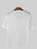 Mens See Through V-Neck Short Sleeve T-Shirt SKUK51188
