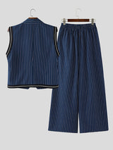 Men's Striped Colorblock Casual Two Pieces Outfit SKUL24745