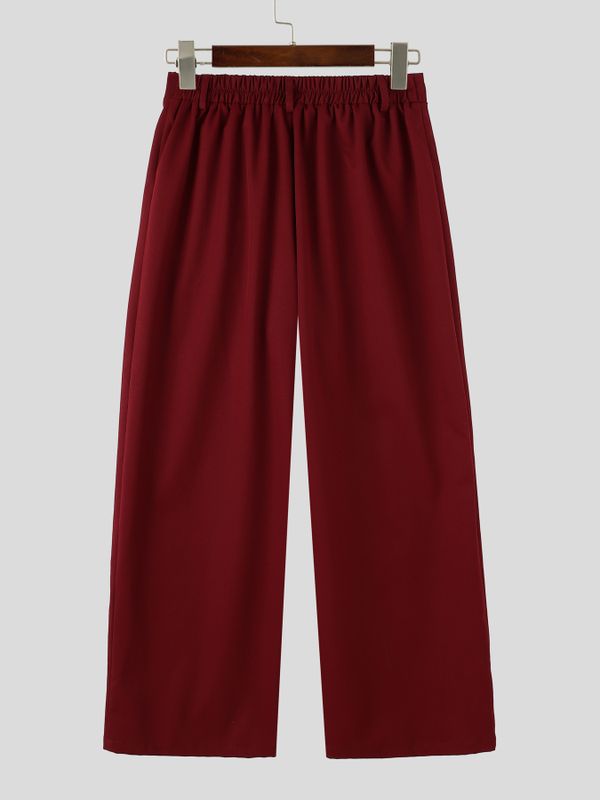 Men's Avant-Garde Deconstructed Stage Runway Asymmetric Foldover Snap High-Waist Pant SKUL81828