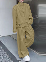 Men's Deconstructed Padded Shoulder Casual Two Pieces Outfit SKUL37230