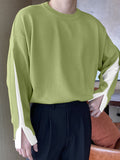 Mens Contrast Patchwork Drop Shoulder Knit T-Shirt SKUJ99732