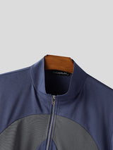 Men's Contrast Color Cropped Long Sleeve Jacket SKUL47891