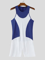 Men's Color Block Slim Sleeveless Bodysuit SKUL37279