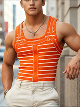 Men's Stripe Knit Casual Tank SKUL47885
