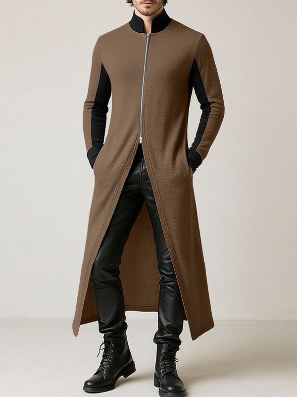 Men's Colorblock Half Zip Long Sleeve Cardigan SKUL30602