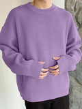 Mens Solid Crew Neck Knit Pullover Sweater SKUK33364