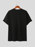 Mens Solid Notched Neck Cotton Casual T-Shirt SKUK09276